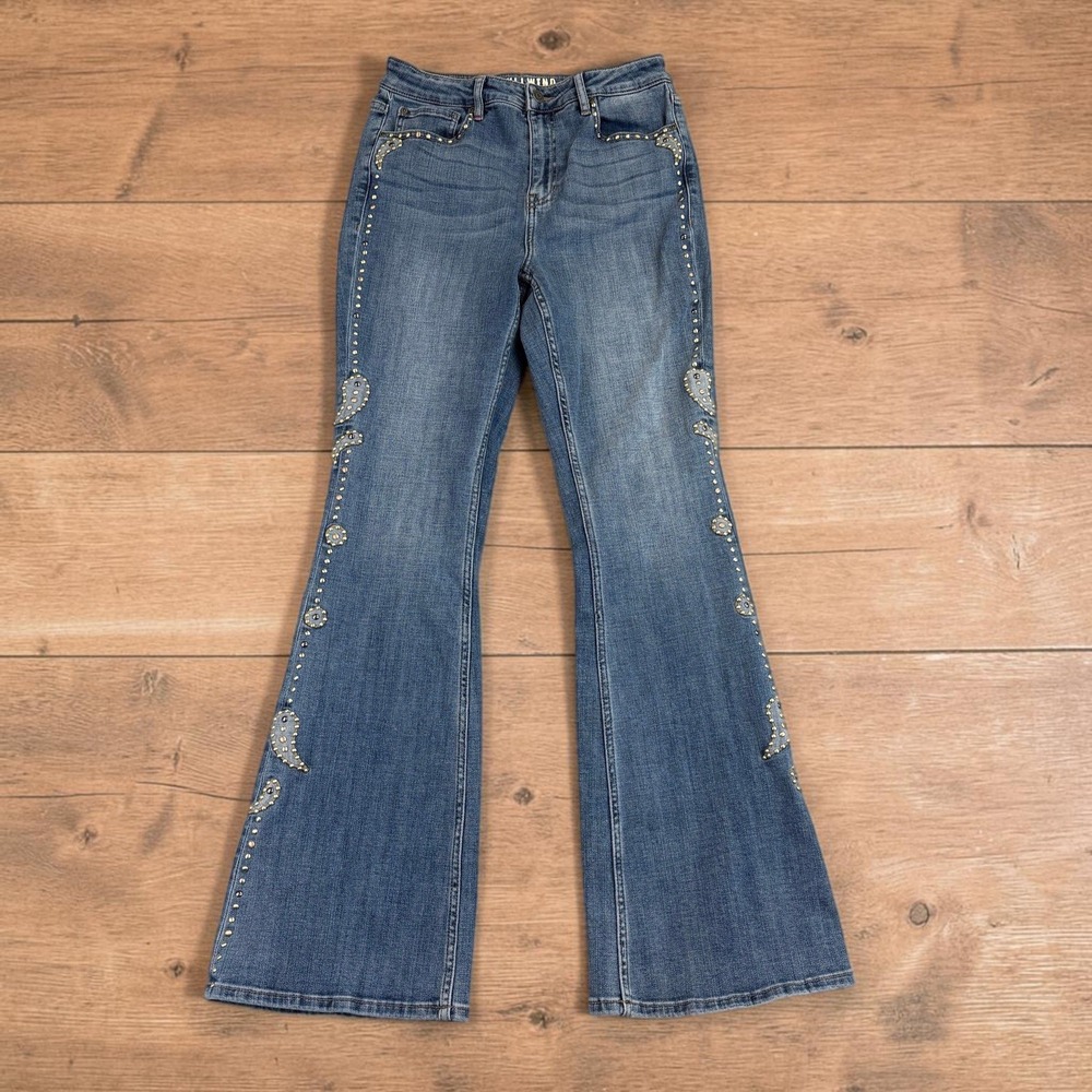 Idyllwind Flare Jeans Womens 8 Blue Studded Paisley Western Miranda Lambert